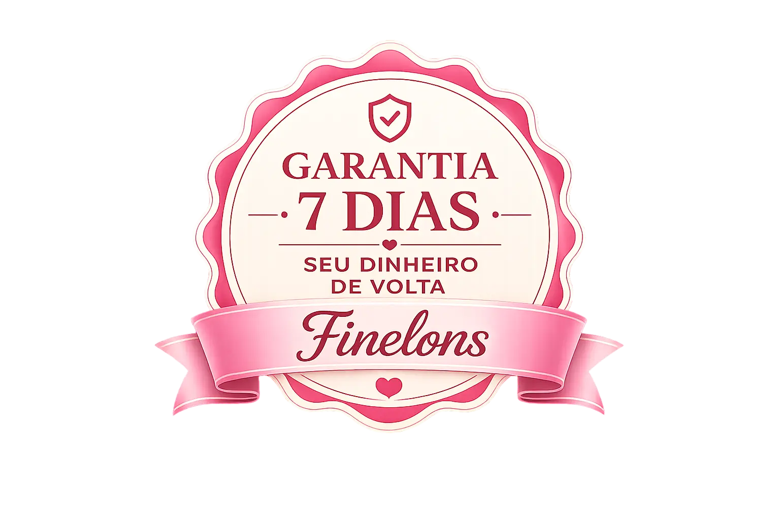 Selo de garantia de 7 dias ou seu dinheiro de volta — Finelons Confeitaria